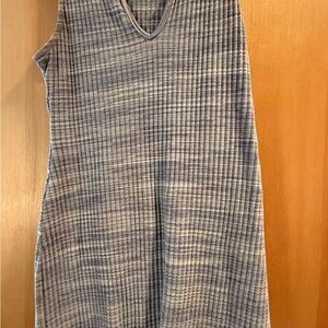 American Eagle Outfitters Blue Ribbed Midi Dress